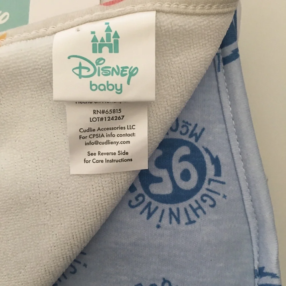 Disney Baby Cars Burp Cloths 3-Pack Soft Absorbent NEW